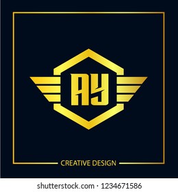 Initial Letter AY Logo Template Design