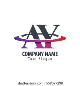 Initial Letter AY With Overlapping Swoosh Circle