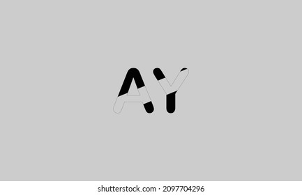Initial letter AY uppercase modern logo design template elements. Vector