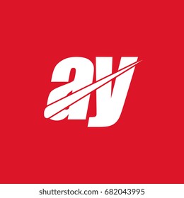 initial letter ay white logo in red background