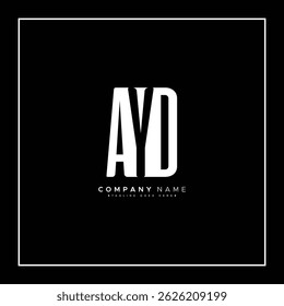 Initial Letter AYD Logo - Simple Business Logo for Alphabet A, Y and D