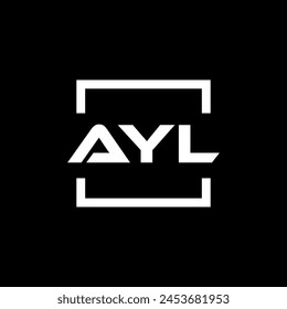 Initial letter AYL logo design. AYL logo design inside square.