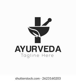 Letra Inicial I Ayurveda Eco Logo Design, Modelo Vetor Conceito Farmácia