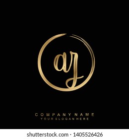 Initial letter AZ beautiful handwriting logo vector template