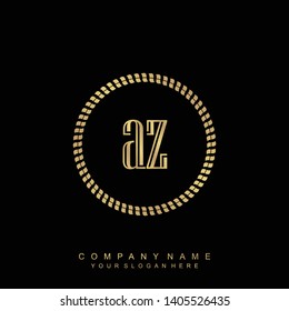 Initial letter AZ beautiful handwriting logo vector template