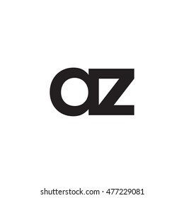 Initial letter AZ black white logo