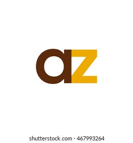 Initial letter AZ brown yellow color logo