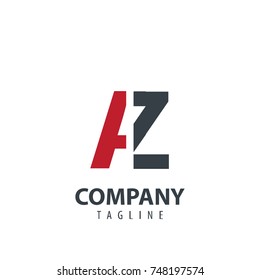 Initial Letter AZ Design Logo With Square