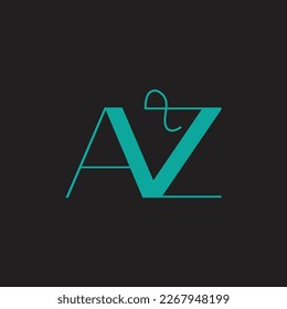 diseño del logotipo AZ de la letra inicial