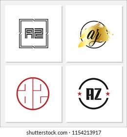 Initial Letter AZ Logo Set