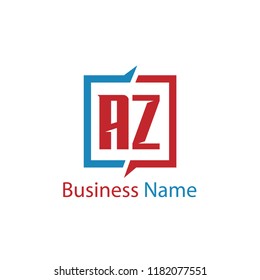 Initial Letter AZ Logo Template Design