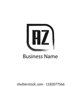 Initial Letter AZ Logo Template Design