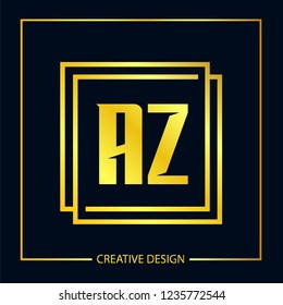 Initial Letter AZ Logo Template Design