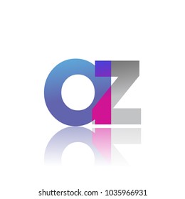 Initial Letter AZ Lowercase overlap Logo Blue, pink and grey, Modern and Simple Logo Design.
