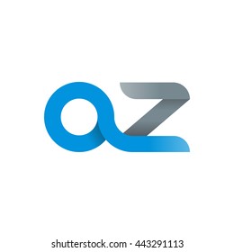 initial letter az modern linked circle round lowercase logo blue gray