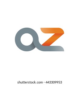 initial letter az modern linked circle round lowercase logo orange gray