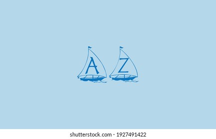 Initial letter AZ simple logo Vector template. Simple AZ Letter logo design. AZ font type logo.
