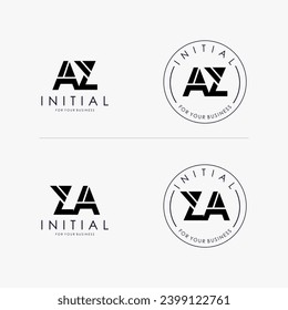 Anfangsbuchstabe AZ ZA Logo Design Einfach einzeln auf weißem Hintergrund. Für Unternehmens- und Branding-Logos geeignet.