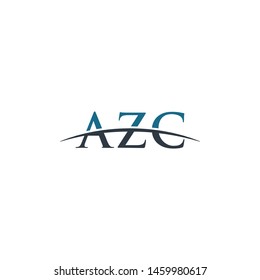 Initial letter AZC, overlapping movement swoosh horizon logo company design inspiration in blue and gray color vector