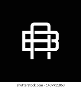 Initial letter B and A, BA, AB, overlapping interlock monogram logo, white color on black background