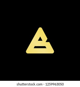 Initial letter B AB BA minimalist art logo, gold color on black background. - Vector 