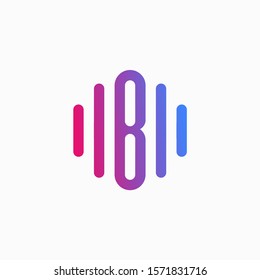 initial letter B abstract for information technology and digital. minimalist sound music equalizer, Bass, DJ icon. audio logotype Unique and simple element. - vector