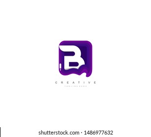 Initial Letter B Abstract Trendy Paper Art Style Logotype