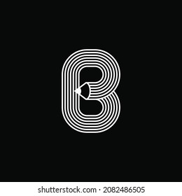 Initial letter B or alphabet B. Vector logo design