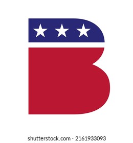 Initial Letter B American Logo for Business, Corporate and Company Identity. USA American Logo on Letter B Vector Template