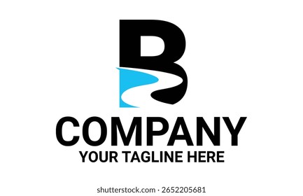Initial Letter B Aqua fresh water for swimming pool or sea ocean beach logo design vector template illustration