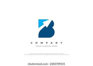 Vector de diseño del logotipo de flecha B de la letra inicial