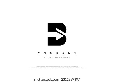 Initial Letter B Arrow Logo Design Vector