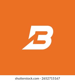 Modelo de vetor de design de logotipo com seta inicial B