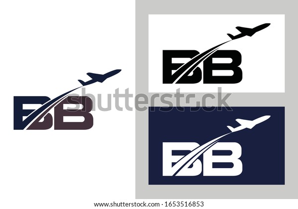 Initial Letter B B Aviation Logo Stock Vector (Royalty Free) 1653516853 ...