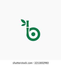 initial letter b with bamboo logo design vector illustration template