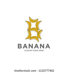 initial letter B banana logo design