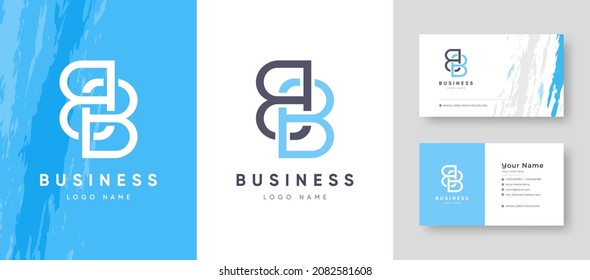 Initial Letter B with BB combination Company Logo with Business Card Design Fresh or Clean Editable Template