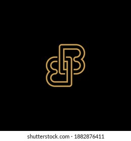 letra inicial B o BB diseño de logotipo de línea mínima vectorial
