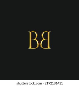 Anfangsbuchstabe B minimalistische Art Monogramm-Logo, goldene Farbe auf schwarzem Hintergrund