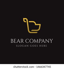 Initial letter B bear logo design