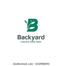 Initial Letter B Beauty Branch Bouquet Backyard with Flower Leaf for Garden Plant logo design