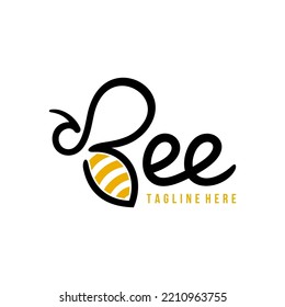 Initial letter B bee logo design. Vector illustration of modern bee linear for company. Modern design line icon template