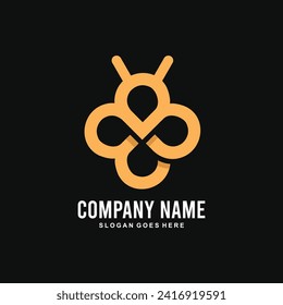 Initial letter B bee logo design. Vector illustration of modern bee linear for company. Modern design line icon template