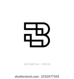 initial letter B block brick logo