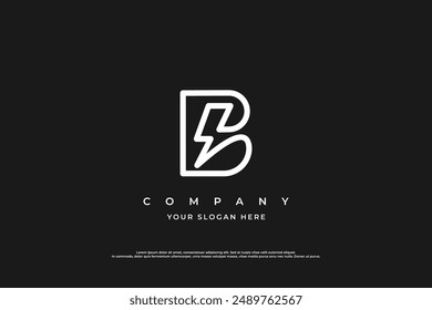 Initial Letter B Bolt Logo Design