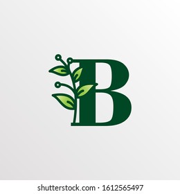 Initial Letter B Botanical Logo Design