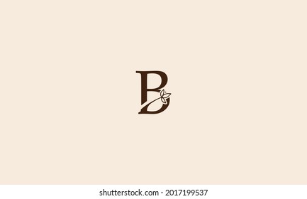 Initial Letter B Botanical Nature Flower  integrated inside Vector Logo Template Design