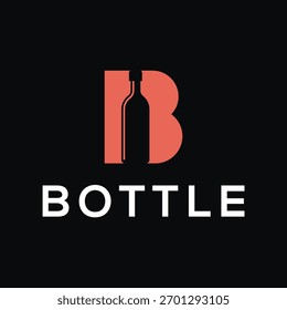 initial letter B bottle logo design template