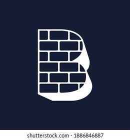 initial letter b brick logo template