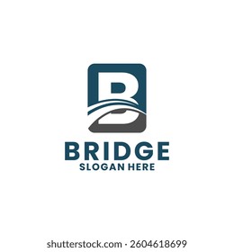 Initial Letter B with Bridge logo design vector template. Bridge Finance Identity logo design